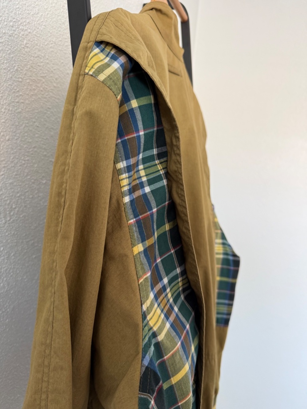 Rodier Hommes Vintage Bomber Jacket – Olive with Plaid Lining - Picture 8 of 8